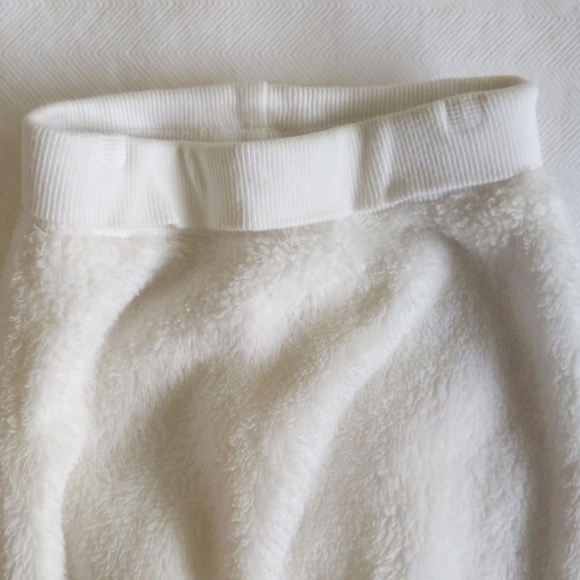 first impressions fluffy white fleece joggers pants 0-3 months baby unisex - Picture 3 of 5